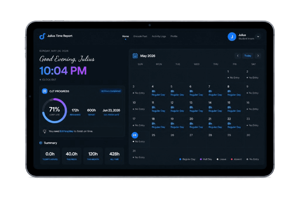 JustIn Time Report project preview